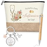 Xuniea Cadeaux Infirmières 1 Trousse de Toilette 1 Porte-Clés avec...