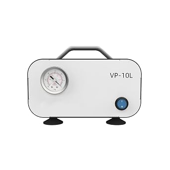 Lab Diaphragm Vacuum Pump VP-10L Portable Mini Oilless Pump Oil Free for Laboratory Vacuum Filtration, 10L/min & Rubber Tube, Negative Pressure, 110V