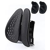 Delgeo Cojín Lumbar Soporte para la Espalda Lumbar ergonómico Cojín de Soporte Lumbar para Silla de Oficina Coche corrije la Postura Alivia el Dolor Lumbar(Negro)