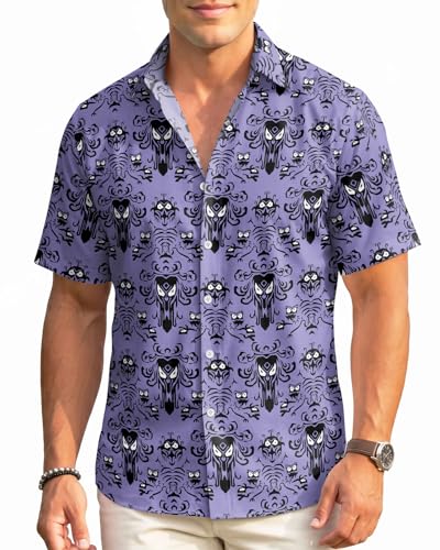 Image of 99TIMORO Fathers Funny Mens Hawaiian Shirt, Movie Button Down Short Sleeve Top, Father Day Summer Gifts