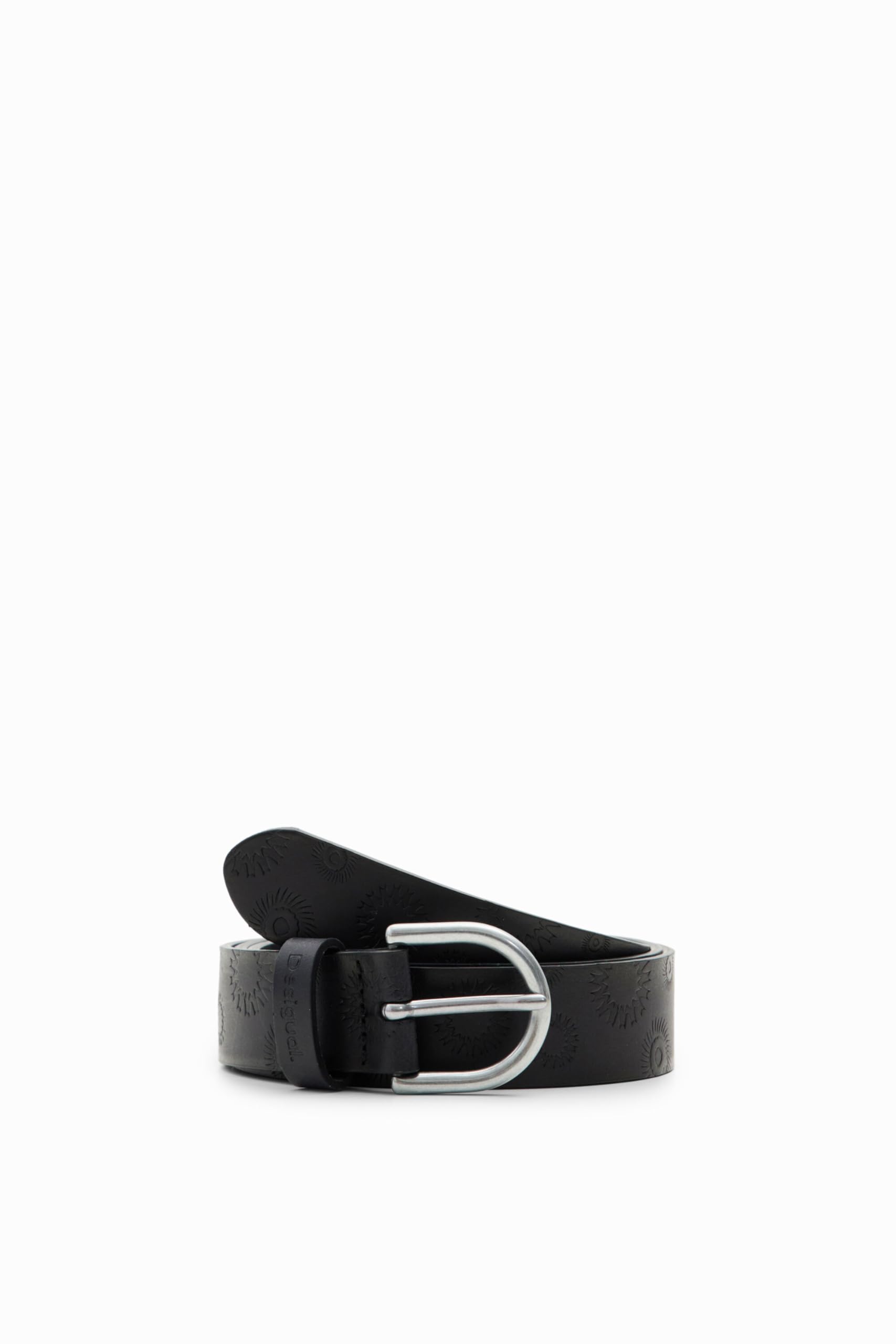 Desigual Damen Schwarz Women's Embossed Belt, Black, 85