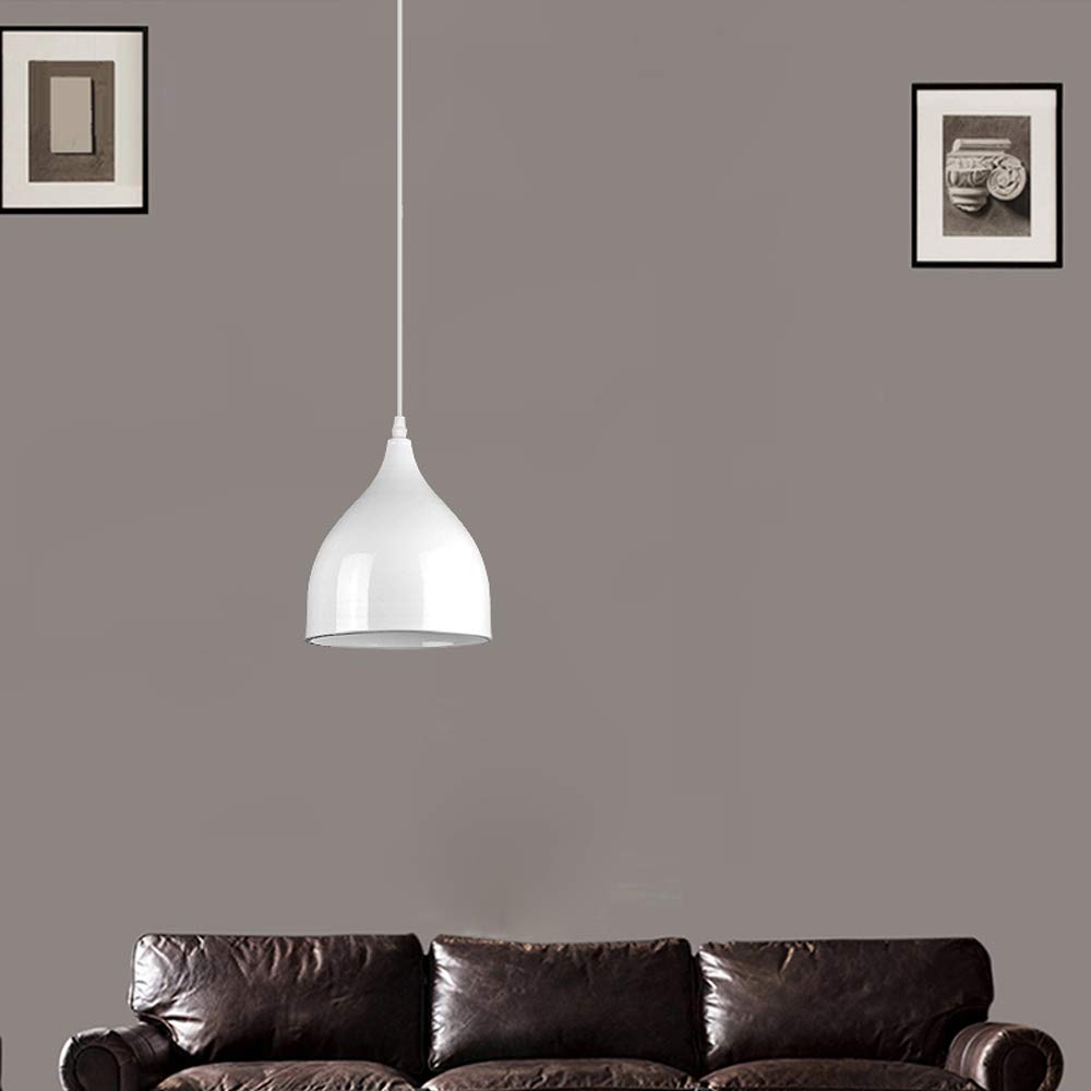 CHAOZANModern Industrial Round Metal Ceiling Pendant lamp Fixture,Vintage Chandelier Lighting,Mini Pendant Light Farmhouse,for Kitchen Island Dining Room Foyer Table Hallway 110-120v E26/E27 Base