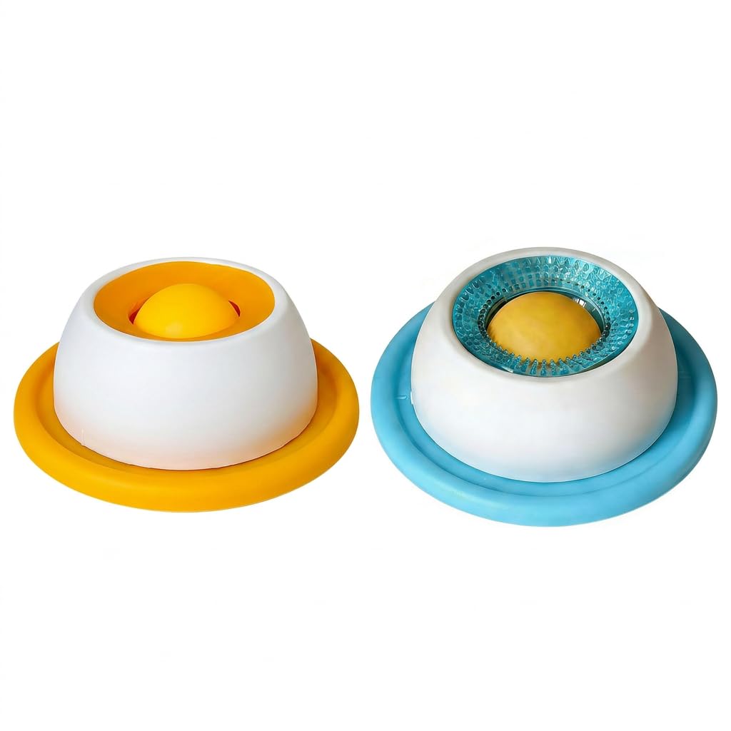 Interactive Dog Lick Bowl with Rolling Ball, Slow Feeder Dog Bowl for Enrichment, Non-Slip Dog Lick Mat for Anxiety Relief, Durable Dog Licking Bowl with Ball for Small Medium Dogs and Cats
