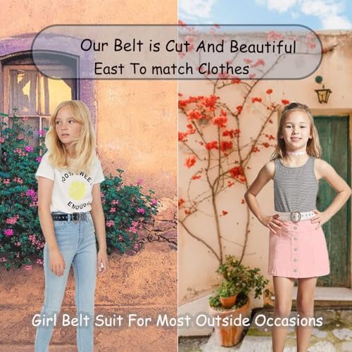 Meckerni 5 Pieces Girls Belt Cute Heart Shape With Metal Buckle Elastic Stretch Adjustable Waist Belt for Girls Jeans Dress by Meckerni - Used condition - Image 5