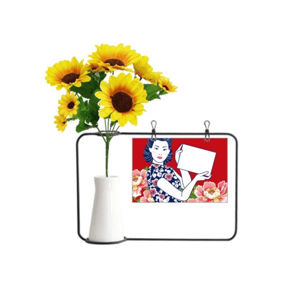 Tournesol rouge et carte de bénédiction pour célébrer une femme