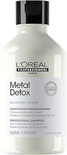 L'Oréal Professionnel Shampoo Metal Detox, para maciez, brilho & sedosidade, maior durabilidade da cor, para cabelos coloridos e danificados, 300ml