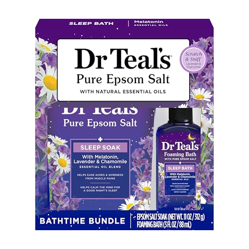 Dr Teal's Melatonin & Essential Oil Blend Epsom Salt and Foaming Bath Sampler Set, 2 Piece