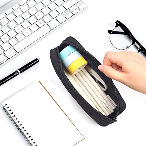 JIHUOO Large Capacity Pencil Pen Case Student Marker Pencil Pouch Small Makeup Cosmetic Bag Office Stationery Organizer for Girls Boys Black - Image 3