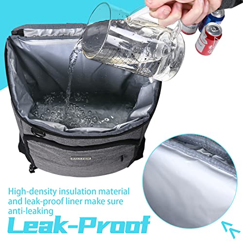 Baglher Cooler Backpack, 30 Can Insulated Backpack Cooler Leak Proof Lightweight Soft Cooler Bag With Compartment Waterproof Suitable For Beach, Hiking, Travel, Lunch #TOP3