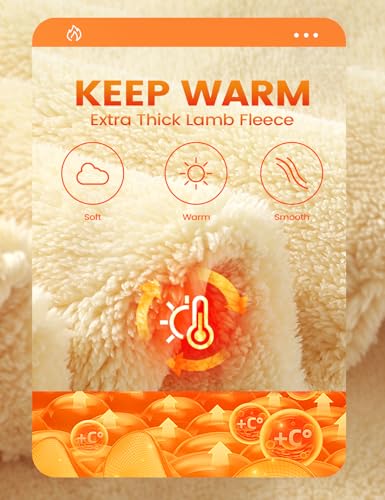 Wyeysyt Winter Jackets for Women Fleece Sherpa Lined Jacket Womens Duffle Toggle Coat Warm Hooded Casual Jacket(LightGrey-M)2