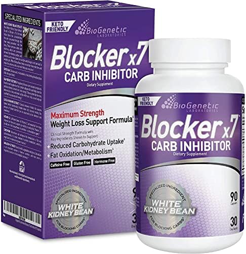 BioGenetic Labs Carb Blocker X7 - White Kidney Bean Cheat Pill - Keto-Friendly - Carb Blocker Pills for Women and Men to Maintain Your Ideal Body Weight (90 Capsules)