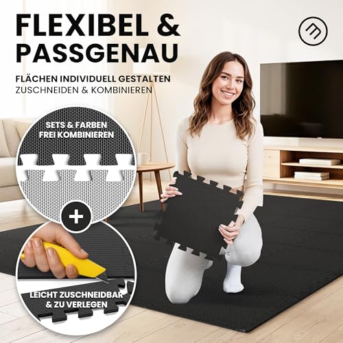 Schutzmatten Bodenschutzmatte Set Sportmatte Gymnastikmatte Puzzlematte: Puzzle Sportgeräte Matte Fitnessmatte Turnmatte Unterlegmatte Bodenmatte Sport Mat Trainingsmatte Gummimatte Yogamatte Fitness
