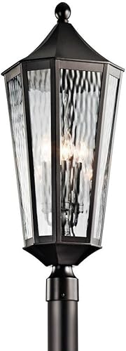 Kichler 49516OZ Rochdale - Soporte para poste de exterior, 4 luces, bronce antiguo