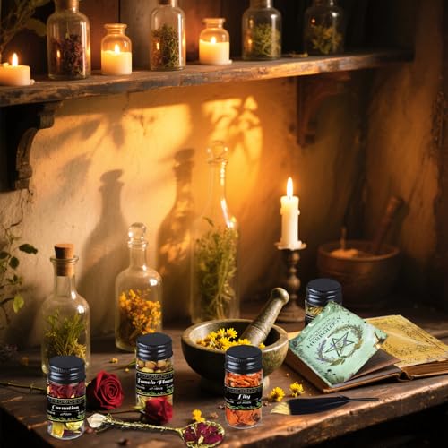 Kit de Hierbas y Flores Secas para Hechizos 30 Botellas miniatura 7