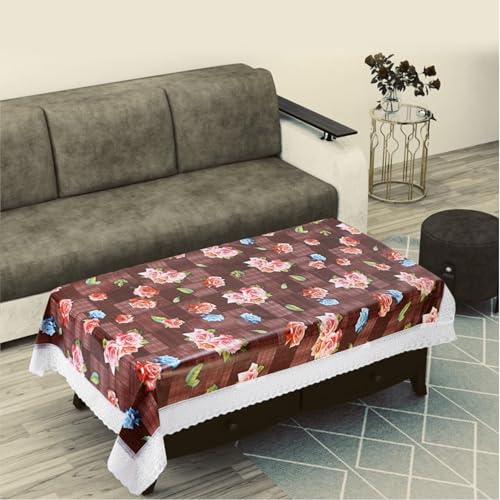 Image of Dakshya Industries PVC Waterproof Center Table Cover 40 x 60 Inch | Rectangle Coffee Table Cover | Spill Proof Oil Resistant Dustproof Heat Resistant Wipe Clean