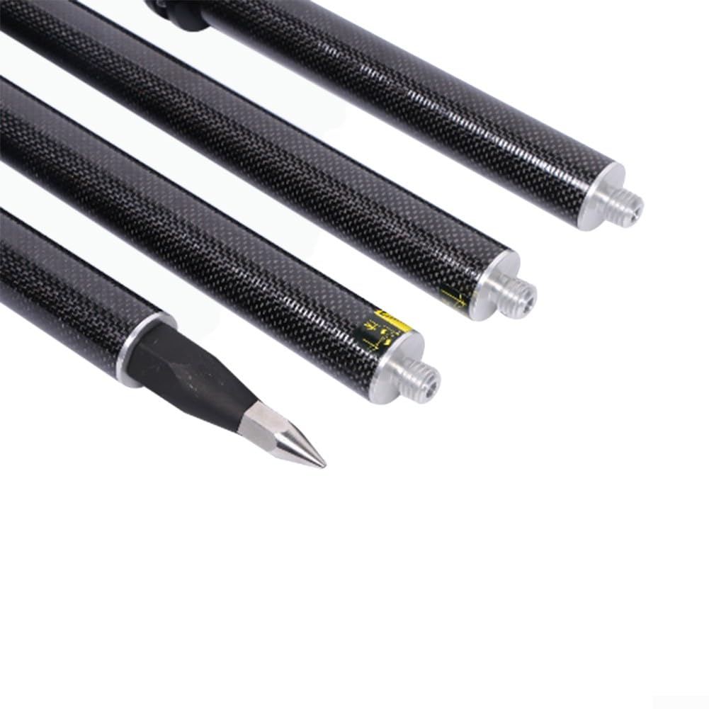 FUBESK Barra GPS de 2 metros y 4 secciones, poste de inspección RTK GPS de fibra de carbono con burbuja para topografía e ingeniería GPS/GNSS (GLS24)