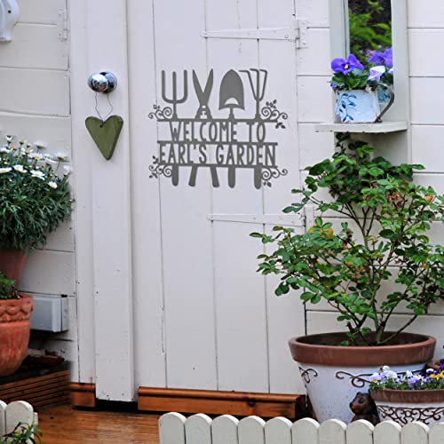 Rocc Rusted Orange Craftworks Co. Find Me In The Garden Custom Sign (12" Pitchfork Swirl)-Garden Signs Decorative Outdoor-Personalized Garden Signs-Outdoor Signs-Custom Outdoor Signs-Gardening Decor #TOP1