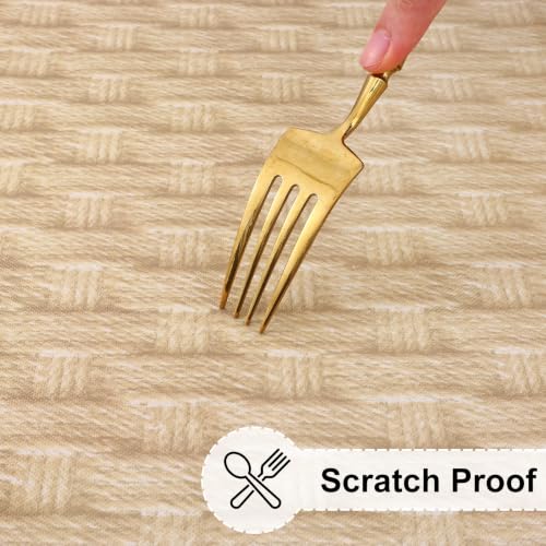 misaya Round Fitted Vinyl Flannel Backed Tablecloth with Elastic Edge by misaya - Used condition - Image 5