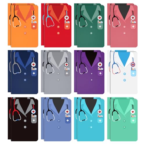Nezyo 24 piezas de mini cuadernos para enfermeras, blocs de notas de bolsillo de agradecimiento para enfermeras, blocs de notas de agradecimiento para enfermeras para mujeres, hombres, enfermeras