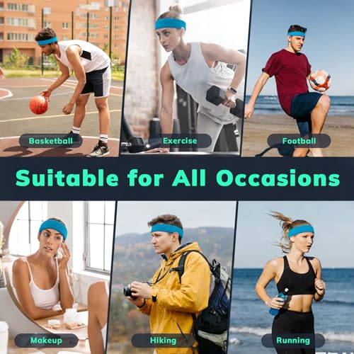 Image of Sweatbands Sports Headband for Men & Women - Terry Cloth Moisture-Wicking Sports Towel Headband for Tennis, Basketball, Running, Gym, and Fitness Working Out