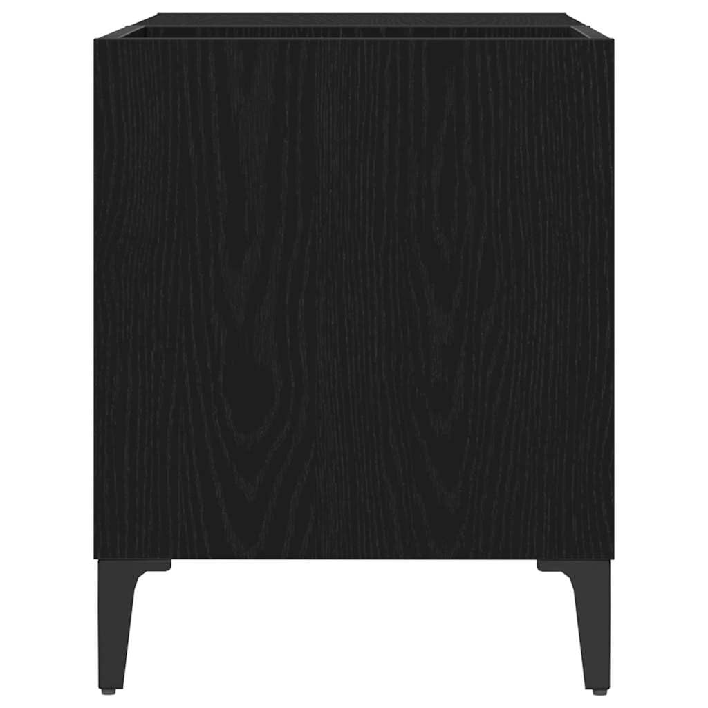 Hothingwell Meble winylowe Czarny dąb 84,5 x 38 x 48 cm, regał do przechowywania z drewna konstrukcyjnego do salonu, nowoczesny prostokątny design z miejscem do przechowywania płyt