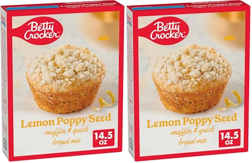 Betty Crocker Muffin and Quick Bread Mix, Lemon Poppy Seed With Streusel, 14.5 oz (Pack of 2)