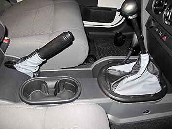 RedlineGoods Shift Boot Compatible with Jeep Wrangler JK 2007-10. Tailor Made - not Universal. Genuine top-Grade Italian Black Leather with Black Thread