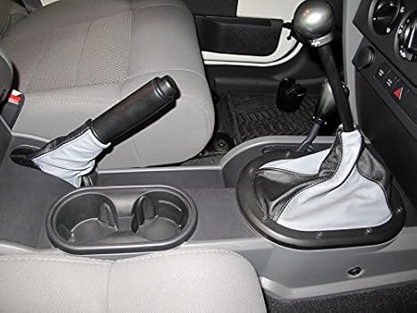 RedlineGoods Shift Boot Compatible with Jeep Wrangler JK 2007-10. Tailor Made - not Universal. Genuine top-Grade Italian Black Leather with Black Thread