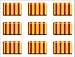 Artimagen Pegatina Bandera Rectángulo 9 uds. Cataluña Resina 16x11 mm/ud.