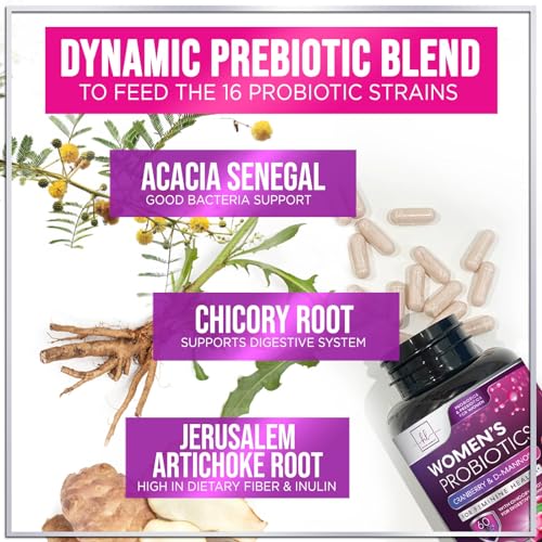 Probiotics for Women - Prebiotic and Probiotic Blend 60 Billion CFU Per Serving - 16 Strain Women's Probiotic for pH Balance & Vaginal Support - Digestive & Immune Support, Bottled USA - 120 Capsules - Thumbnail 5