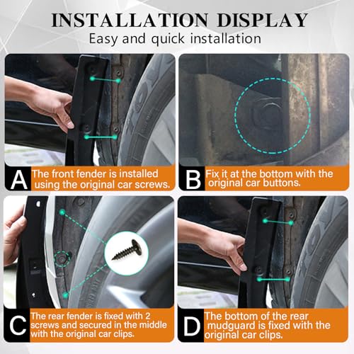 Image of Mud Guards Flaps Splash Fit for Acura RDX 2019-2024 Accessories - Front and Rear Splash Guards No Drilling Mud Guards Accessories