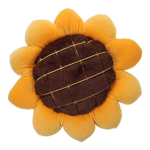 Image of RVA 3D Sunflower Flower Floor Pillow Seating Cushion Mat Yellow Color 45cm | Head Rest Use in Car, Kids & Girls Room Decoration | Floor Cushion for Bedroom Living Room