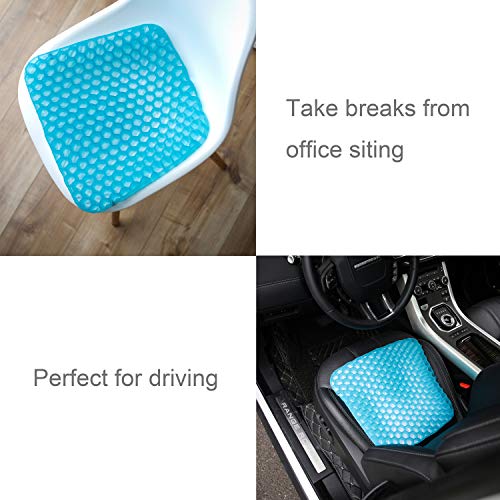 Decormy Gel Seat Cushion Coccyx Seat Support Premium Air Circulation Advanced Elastic Cool Gel Seat Cushion Ergonomic Designed For Office Chair Car Seat Wheelchair (Single-Layer) #TOP4