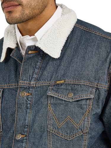 Wrangler mens Cowboy Cut Western Lined Denim Jacket4