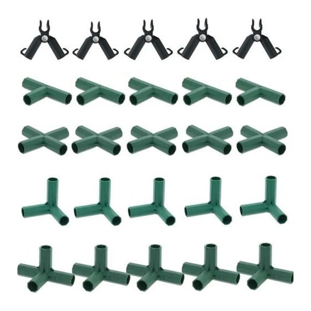 25 connettori per Confezione per Telaio Serra, connettori angolari per Telaio da Giardino, per Telaio da Giardino (3 4 Vie, 16 mm, Forcella A