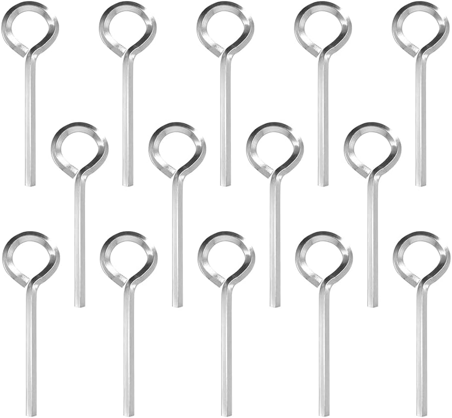 HayEastdor 14PCS Silver Metal 1/8" Hex Dogging Allen Key with Full Ring