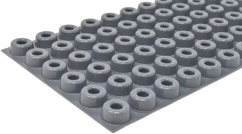 Bumper Specialties Self Adhesive Bumper Feet 0.880" x 0.400" (22.3mm x 10.2mm) Gray Recessed Polyurethane Pads for Industrial Surface Protection, 72 Pack, BS17