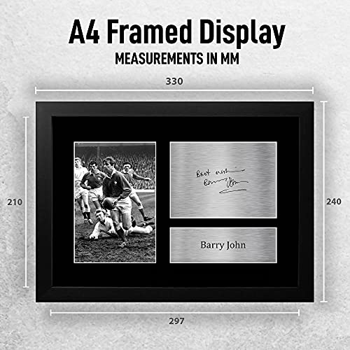 HWC Trading FR A4 Barry John Wales Gifts Printed Signed Autograph Picture for Rugby Union Fans - A4 Framed - Image 2