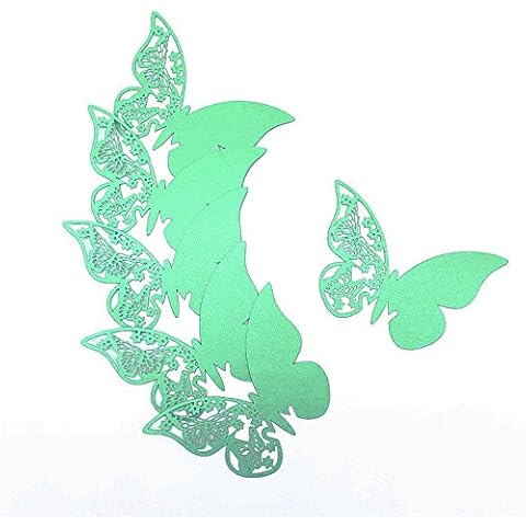 ElecMotive 100 Pieces of Cards Butterfly Decorative Labels for INVITACION Wall Stickers Cover