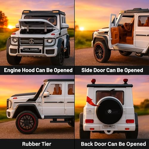 Image of GRAPHENE 1:22 Scale Die Cast Metal Smoke Car G Wagon Openable Door Light and Spray Effect Model Remote Controlled Toy Car Gifts Mist Toys for Kids Boy Girl