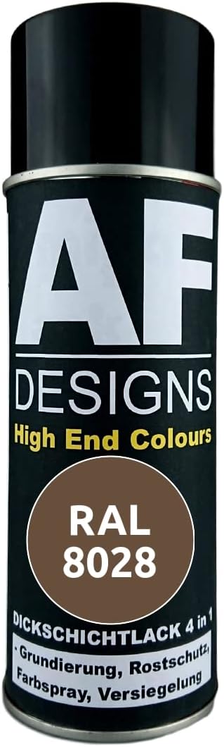 Alex Flittner Designs Rust Protection Paint 4-in-1 RAL 8028 Terrace Brown Metal Protective Paint Spray Rust Protection Paint Spray Can