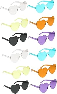 12 Pçs Óculos De Sol De Coração Óculos De Sol Masculinos Para Mulheres Óculos De Sol De Coração Modernos Óculos De Sol Para Festa Óculos De Sol De Néon Óculos De Sol De