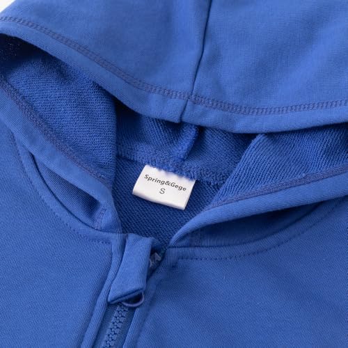 Image of Spring&Gege Boys' Full Zip Sleeveless Hooded Vest Basic Zipper Tank Tops Sweatshirt with Pockets