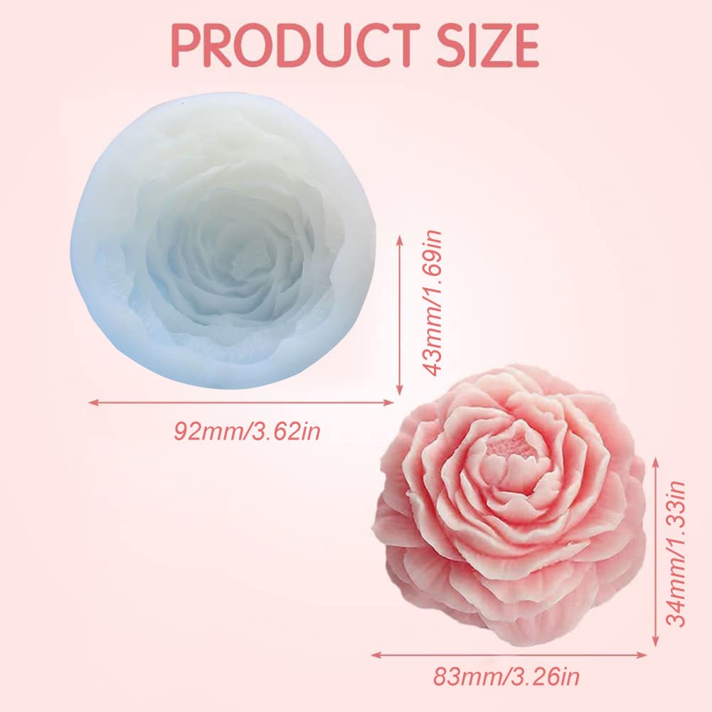 Nomey 2 Pièces Fleur De Pivoine 3D Exquise Qualité Alimentaire En