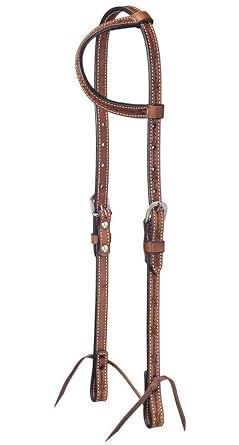 Tough 1 Silver Royal Barbwire Single Ear Headstall Md Oil