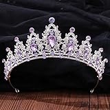 Women's Lavender Pageant Cocktail Party Tiaras Crown Rhinestone Homecoming Graduation Headpieces,10