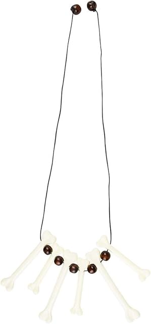 Boland 64478 - Necklace Bone, Adjustable Chain, Beads, Stone Age, Cave, Neandertaler, Carnival, Halloween, Theme Party, Costume