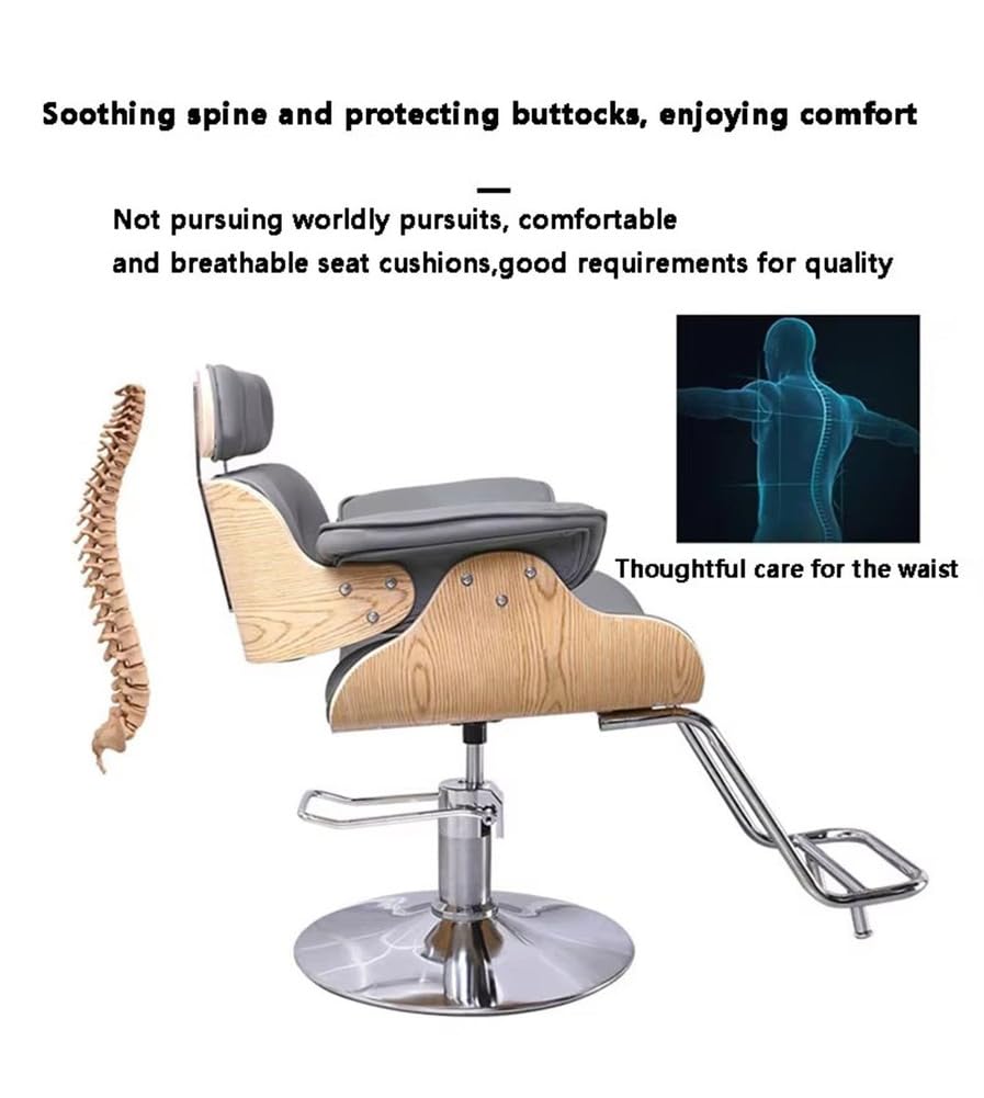 Hydrauliczne krzesło do salonu w stylu vintage, 180 kg, wytrzymały tron stylisty, obracany o 360°, regulowana wysokość, profesjonalny fotel fryzjerski dla fryzjerów, salonów piękności, czarny, wygodny