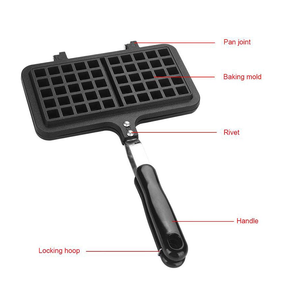 CANDeal - Sartén Antiadherente de Gran tamaño para Hacer gofres para gofres belgas, tostadora para sándwich, Desayuno, Uso en la Estufa
