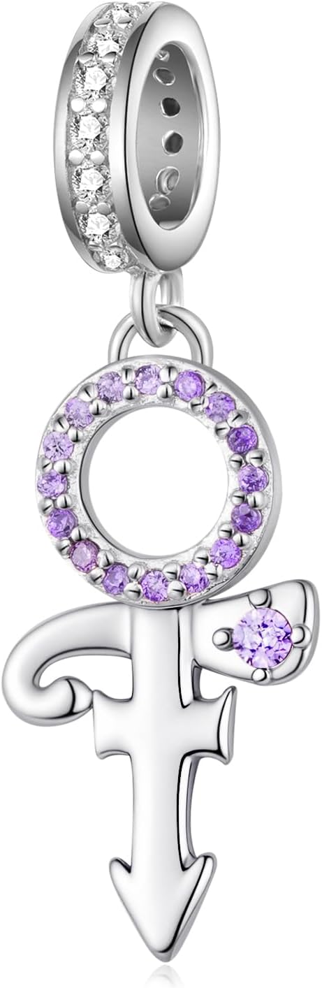 Prince Charms for Bracelets 925 Sterling Silver Prince Symbol Charms Jewelry Gifts for Women Music Fans Prince Souvenir Accessories
